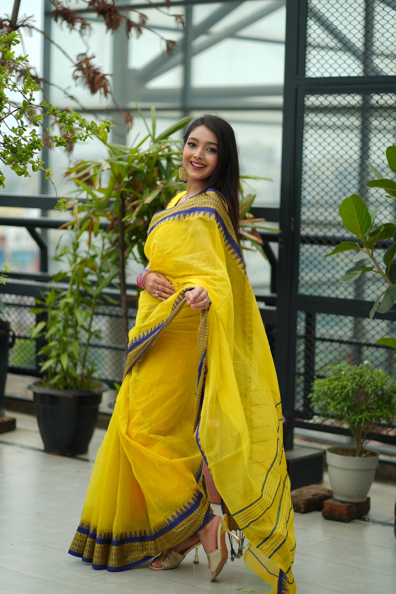 Half silk nokshi pair sharee