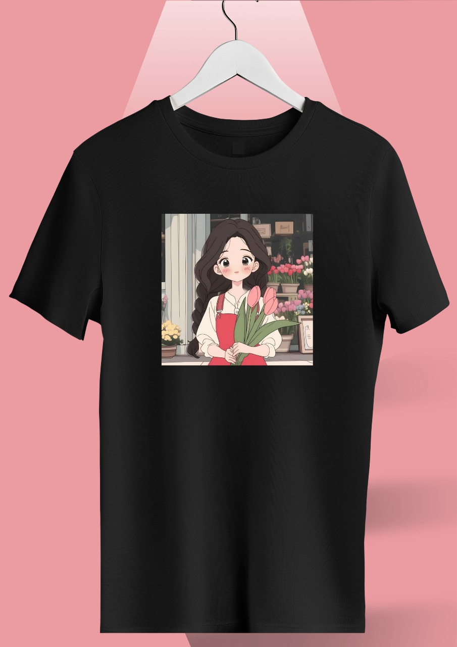 Ladies Premium Full Cotton Half Sleeve T-Shirt – DTF Print Edition