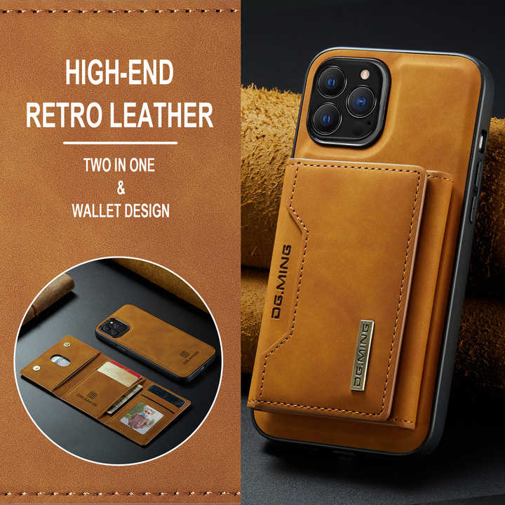 Leather Case for iPhone 15 & 16 Pro Max with Free Card Holder Wallet