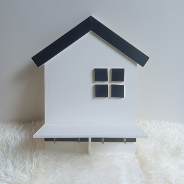 Home shape key holder with shelf