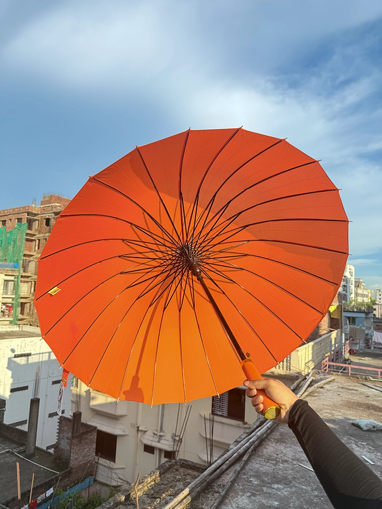 Moon(Orange) ২৪ শিকের প্রিমিয়াম কোয়ালিটির ছাতা।