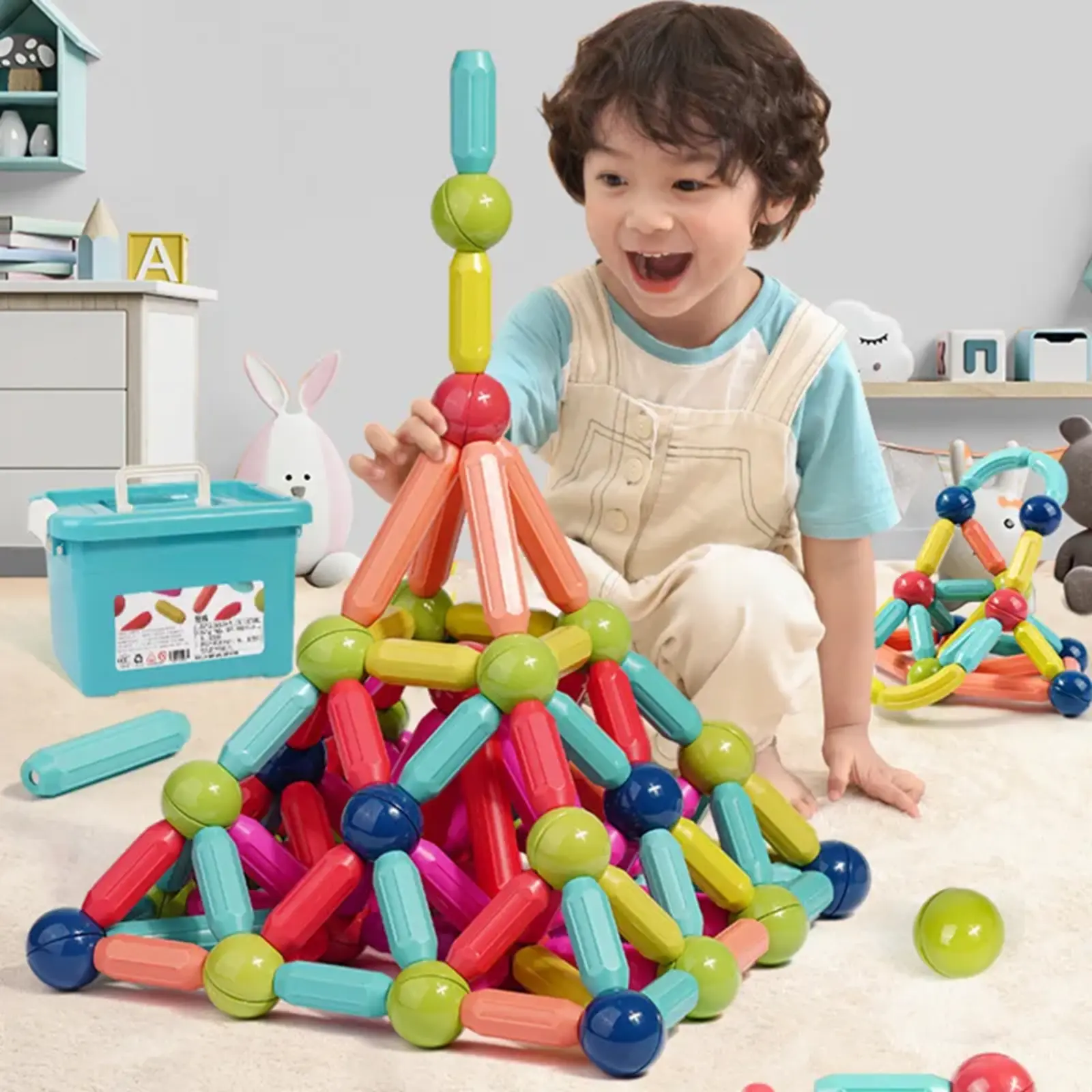 42 PCS Magnetic Sticks Building Blocks STEM Educational Toy for Kids- Made In Bangladesh